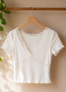 White Lace Crop Top