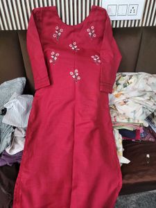 Beautiful Kurti +pant +khadi cotton Duptta Set ❤️