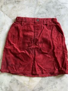 Uniqlo Red Corduroy Mini Skirt For Stylish Girls