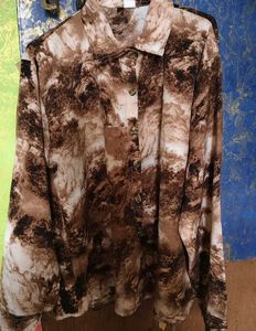 Stylish Tie-Dye Print Button-Up Shirt