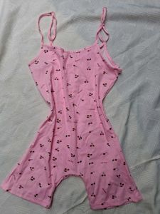 Pink Cherry Print Jumpsuit