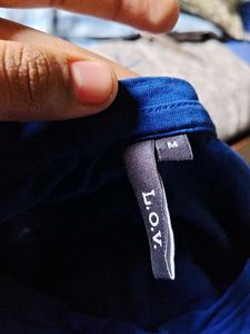 Royal Blue T-Shirt with Lace Pocket