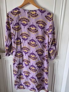 Purple Floral Print Kurta