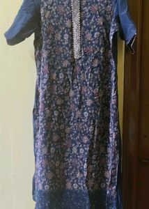 Navy Floral Kurta