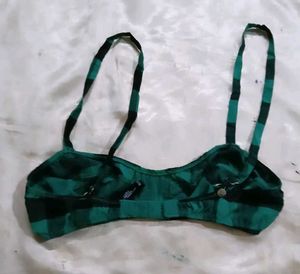 Green Plaid Bra