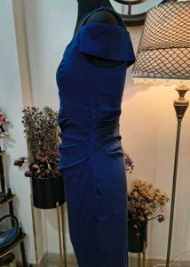 Elegant Royal Blue Ruched Dress