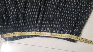 Black Pleated Skirt with Dotted Pattern