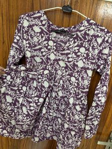 Pretty Floral Print Peplum Kurti