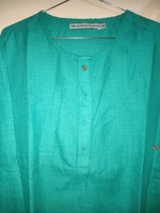 Men Turquoise Blue Kurta
