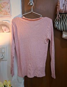 Pink Embellished V-Neck sweater