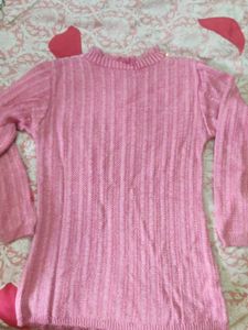 Pink Knit Sweater with Sequins