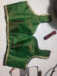 Elegant Green Brocade Blouse