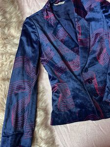 Abstract Velvet Blazer