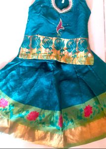 Kanchipuram Green Silk Pavadai Sattai