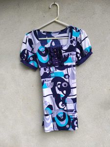 Y2k vintage Unique Print Short Sleeve Top
