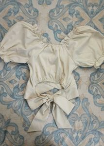 Urbanic off white back tie up top