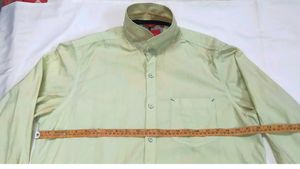 Men's Light cream Band Collar Shirt
