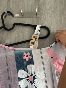 Floral Print Cold Shoulder Top