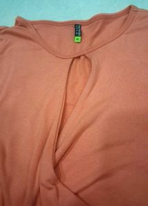 Cute Peach Wrap Front Top
