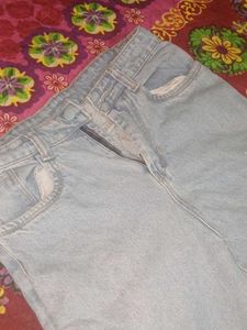 blue washed baggy jeans