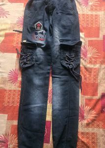 Stylish Blue Denim Cargo Pants