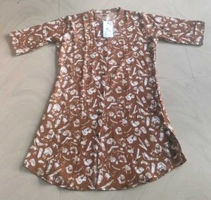 Brown Printed Kurta