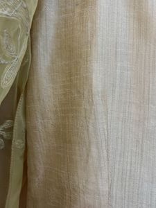 Silk Ethnic Gown with Organza Cape