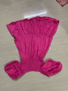 Vibrant Pink Off-Shoulder Ruffle Dress