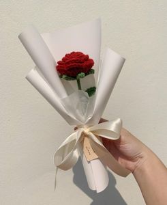 Crochet single flower bouquet