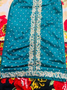 green  Kurta with Cream Pants