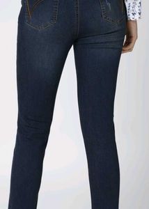 Dark Wash Distressed Denim Jeans