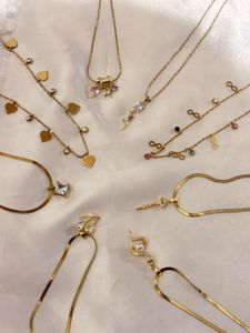 Elegant Gold Tone Necklaces Set
