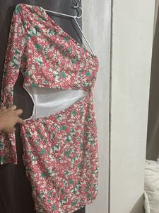 Floral One-Shoulder Mini Dress