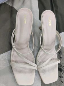 Chic Ivory Strappy Kitten Heel Sandals