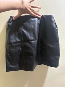Black Faux Leather Skirt