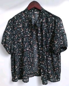 Floral Lace Trim Blouse