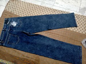 Graphic Print Wide Leg Jeans