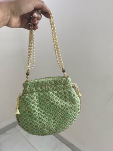 Exquisite Mint Green Potli Bag