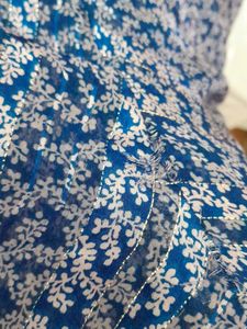 Navy Blue Printed A Line Top For Women's
