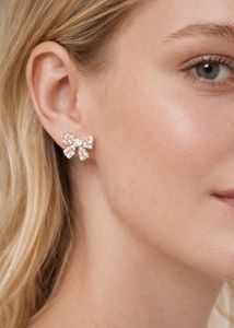 Sparkling Bow Stud Earrings