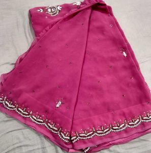 Beautiful Pink Embroidered Saree