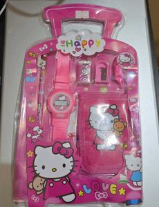 Hello Kitty Watch, Pencil, Eraser, Sharpner and Wa