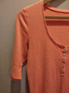 Coral Henley Top
