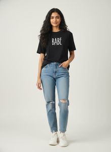SALE - Black "Babe" Graphic T-Shirt