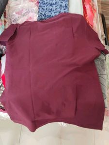 Burgundy 'Think' Graphic Tee