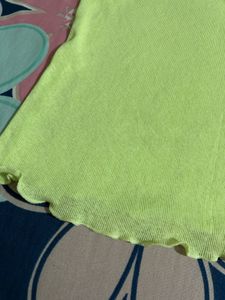 Neon Ribbed Lettuce Hem Tank Top