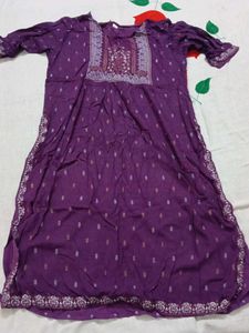Purple Printed Kurta