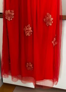 Stunning orange Embroidered Lehenga Skirt