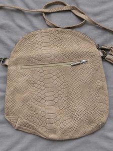 Vintage Italian Reptile-Pattern Crossbody Bag
