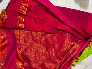 Elegant Green &amp; Pink Ethnic Saree
